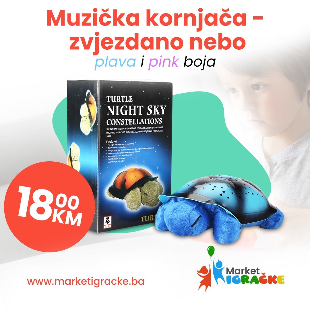 Kornjača zvjezdano nebo plava i pink boja