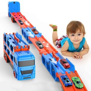 Kamion za skladištenje i ispaljivač autića – staza za automobile 2u1